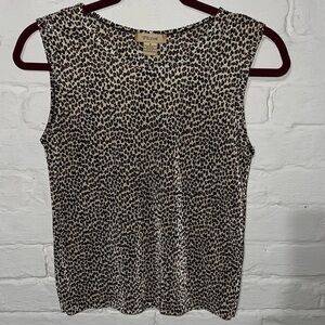 Plisse Cheetah-Print Top S